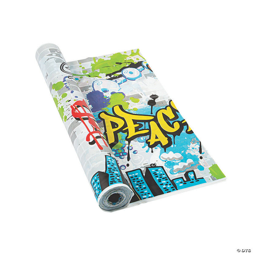 40" x 100 ft.  Graffiti Plastic Tablecloth Roll Image