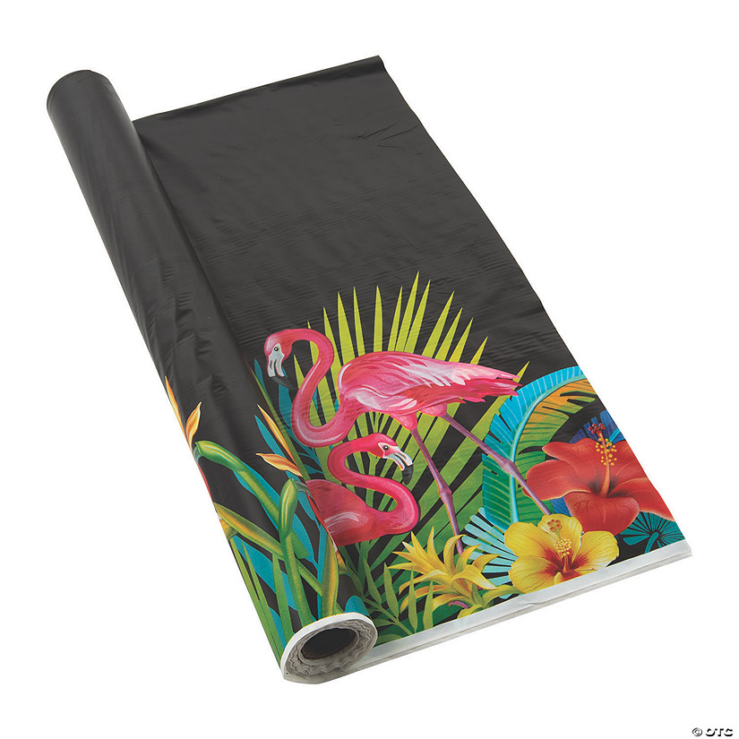 40" x 100 ft.  Tropical Nights Plastic Tablecloth Roll Image