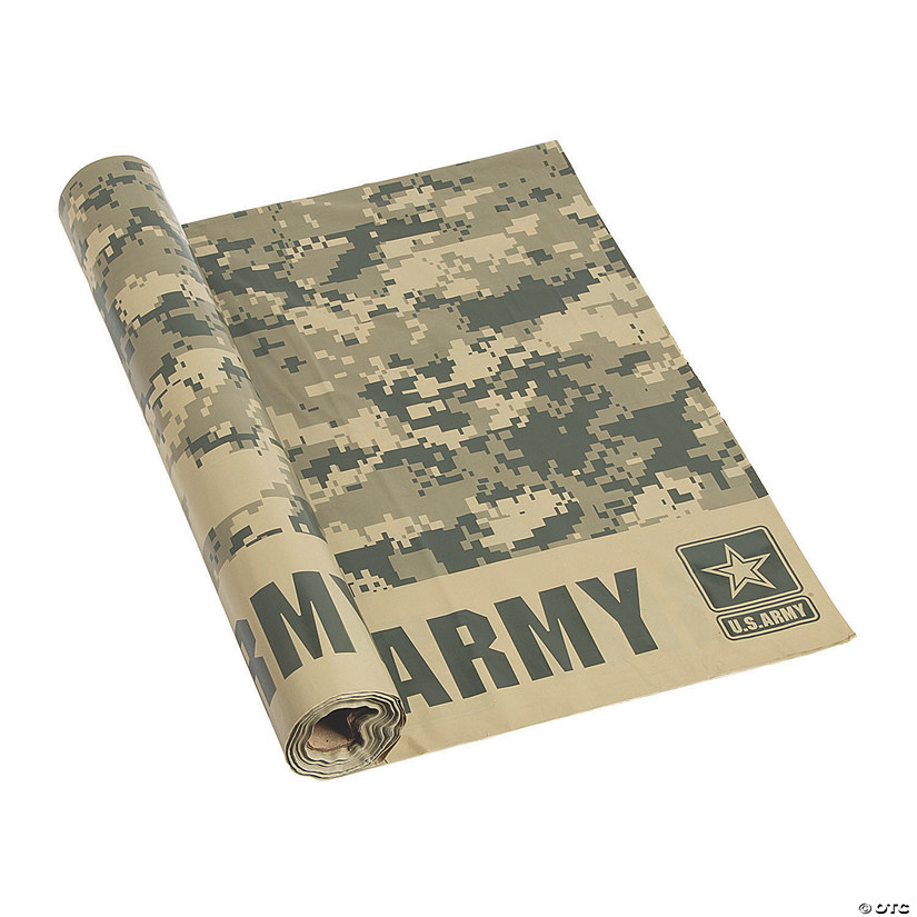 40" x 100 ft.  U.S. Army<sup>&#174;</sup> Camouflage Plastic Tablecloth Roll Image