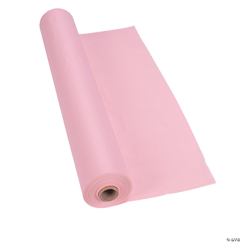 40" x 100 ft. Bright Pink Disposable Plastic Tablecloth Roll Image