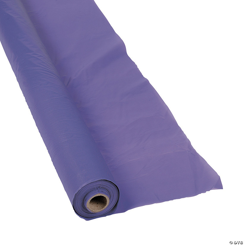 40" x 100 ft. Bright Purple Disposable Plastic Tablecloth Roll Image