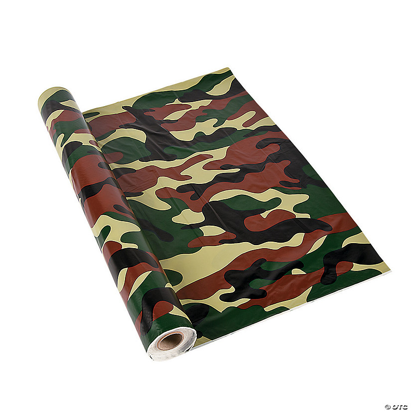40" x 100 ft. Camo Plastic Tablecloth Roll Image
