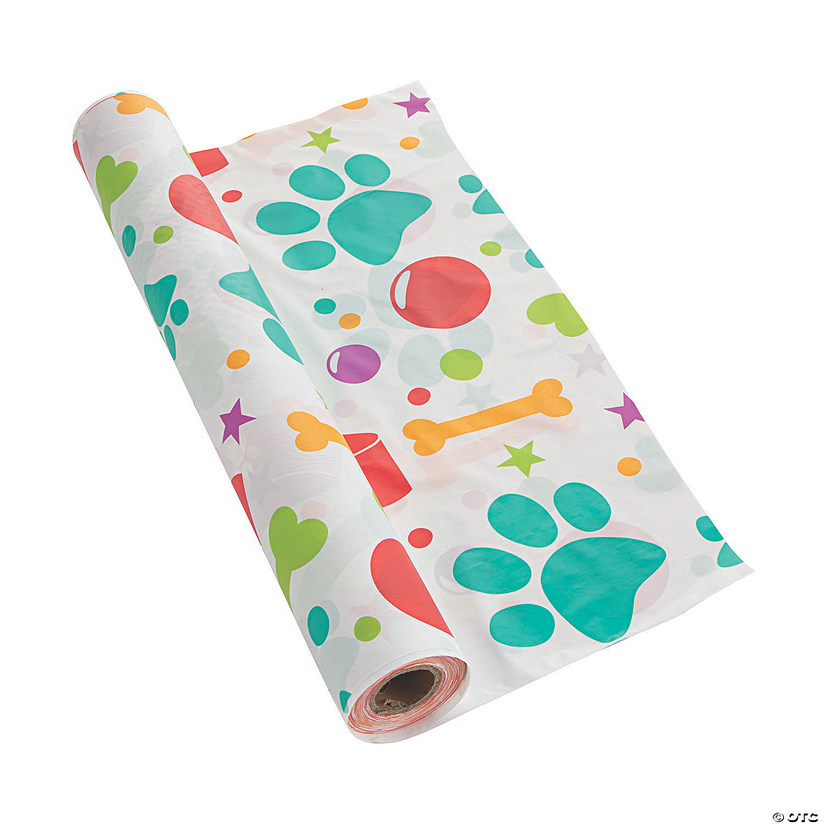 40" x 100 ft. Dog Plastic Tablecloth Roll Image