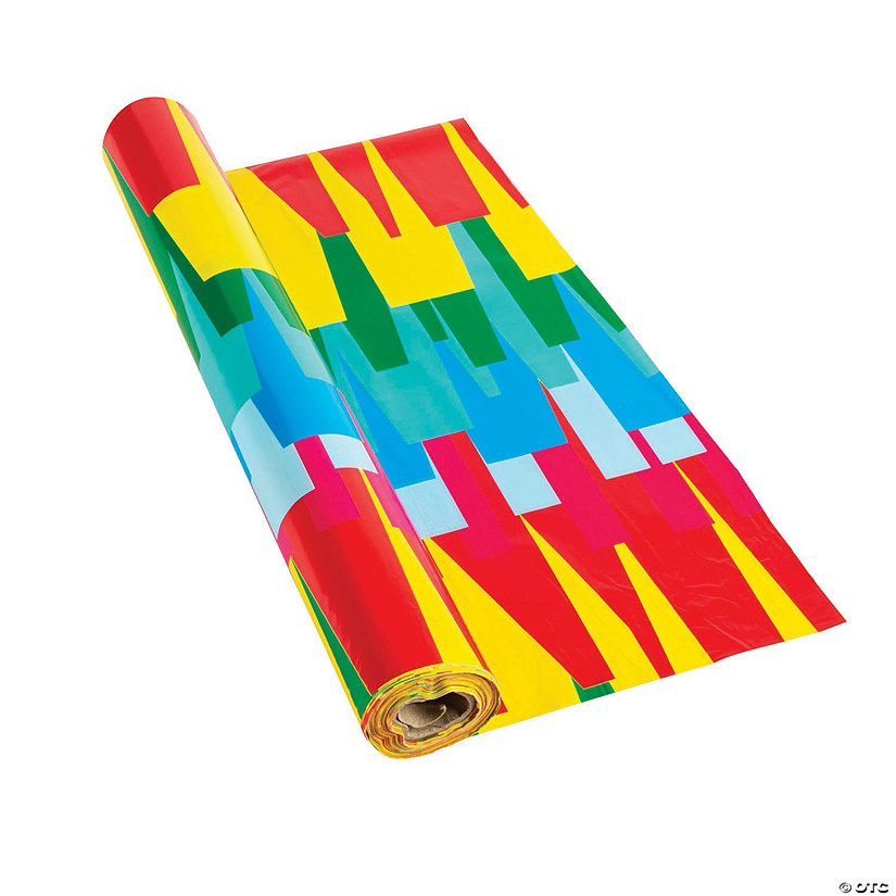 40" x 100 ft. Fringe Fiesta Sarape Plastic Tablecloth Roll Image