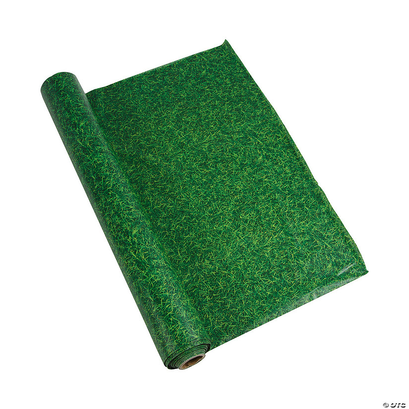 40" x 100 Ft. Green Turf Disposable Plastic Tablecloth Roll Image