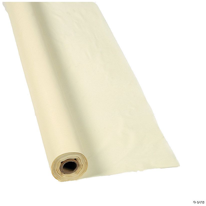 40" x 100 ft. Ivory Plastic Tablecloth Roll Image