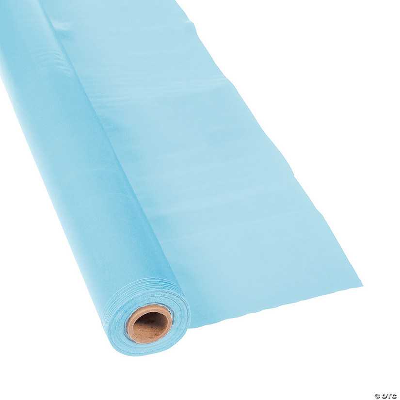 40" x 100 ft. Light Blue Plastic Tablecloth Roll Image