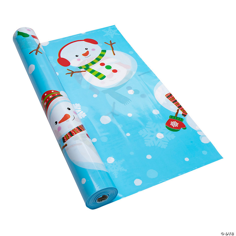 40" x 100 ft. Snowman Plastic Tablecloth Roll Image