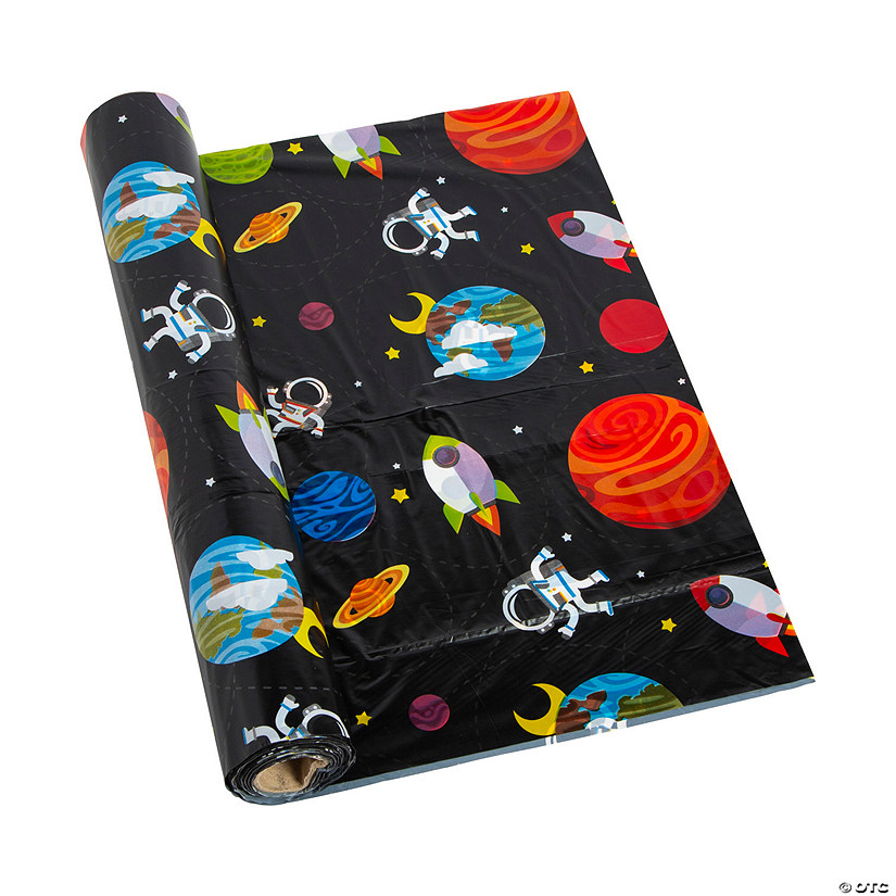 40" x 100 ft. Space Party Plastic Tablecloth Roll Image