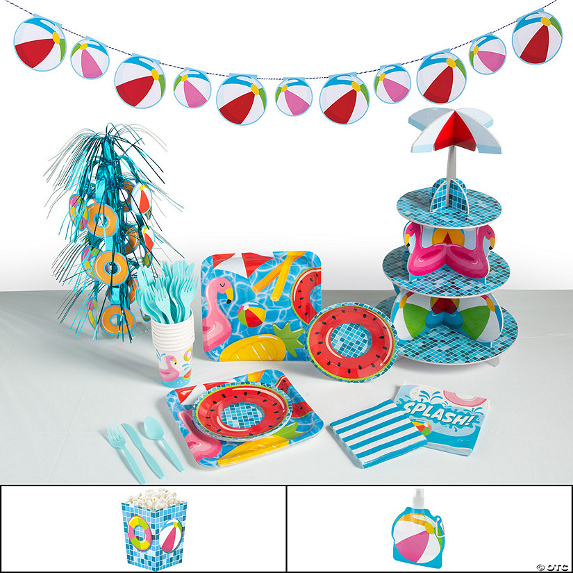 402 Pc. Pool Party Ultimate Tableware Kit for 24 Guests Image