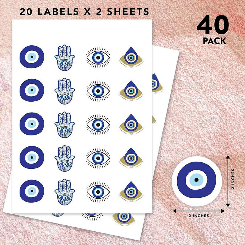 40PC Assorted 40 Vinyl Evil Eye Sticker Image