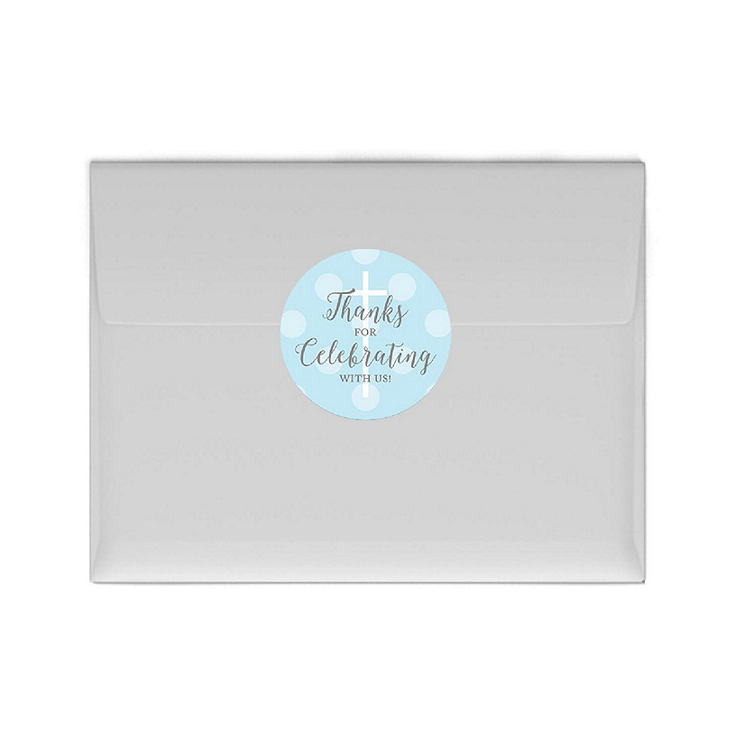 40Pc Blue/Gray Baptism Thank Celebrating Image