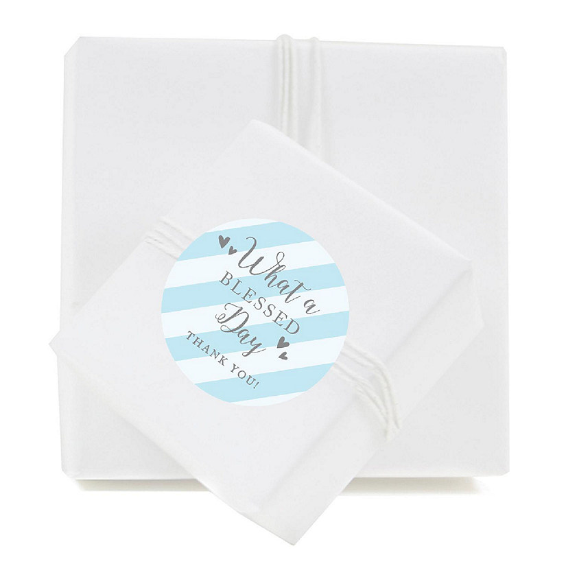 40Pc Blue/Gray Baptism What Blessed Day Image