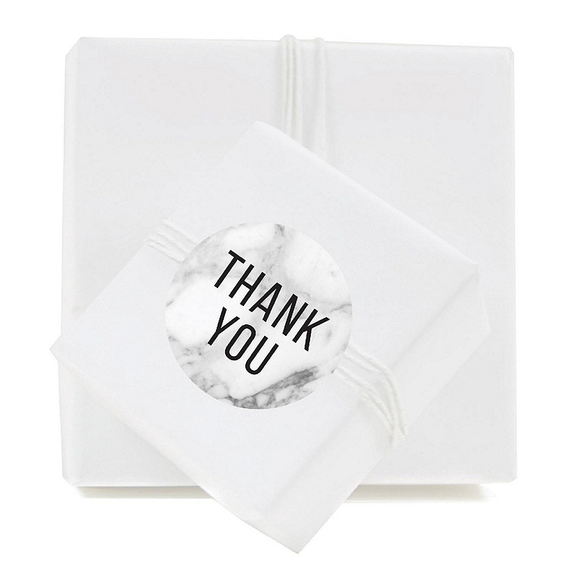 40PC Marble with Black Text, Thank You Image