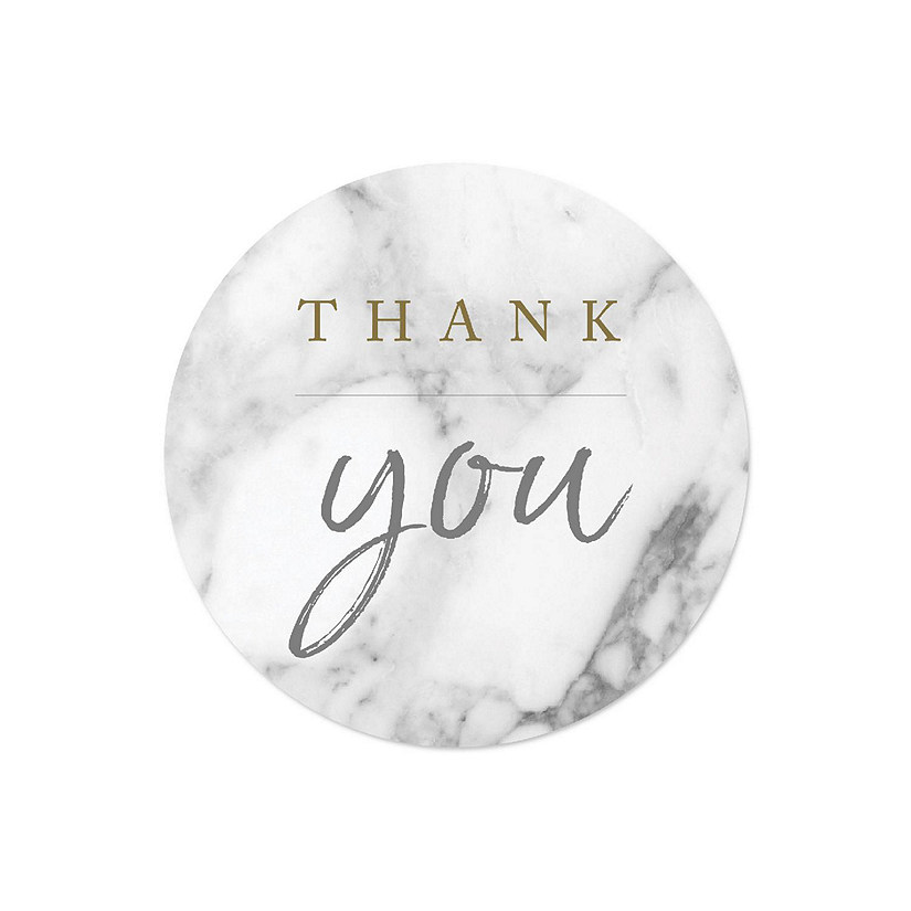 40PC Marble with Gray Tan Text Thank You Image