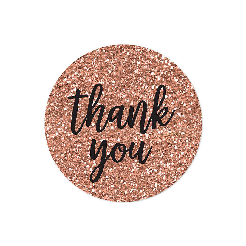 40PC Rose Gold Script Black Thank You Image