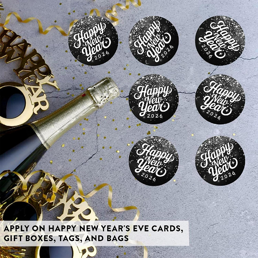 40PC Stickers Silver Sparkles New Year Image