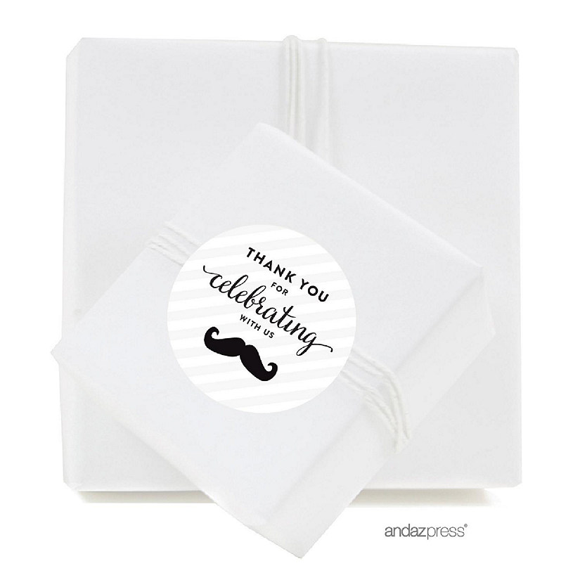 40Pc Thank You for Mustache Black Image
