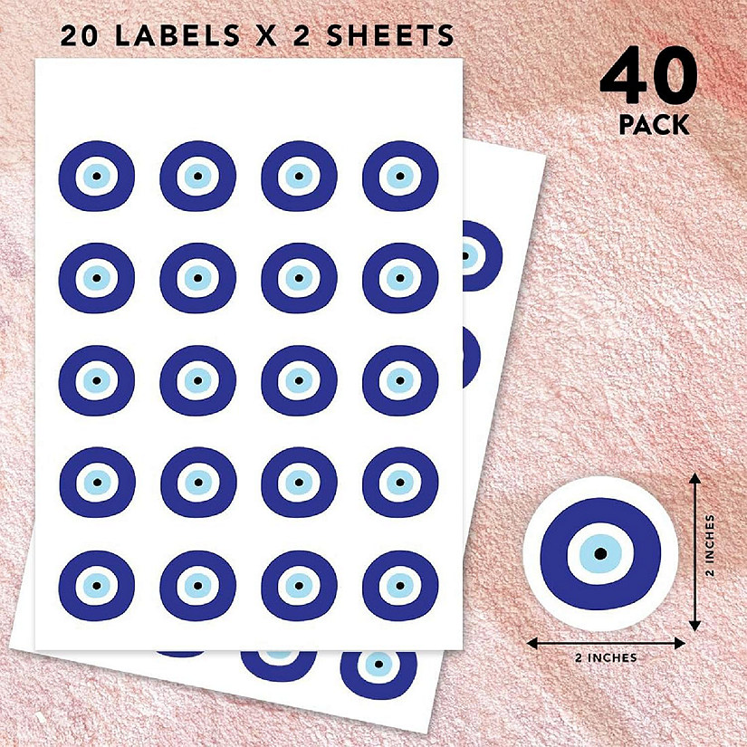 40PC Vinyl Round Evil Eye Sticker Eyes Image
