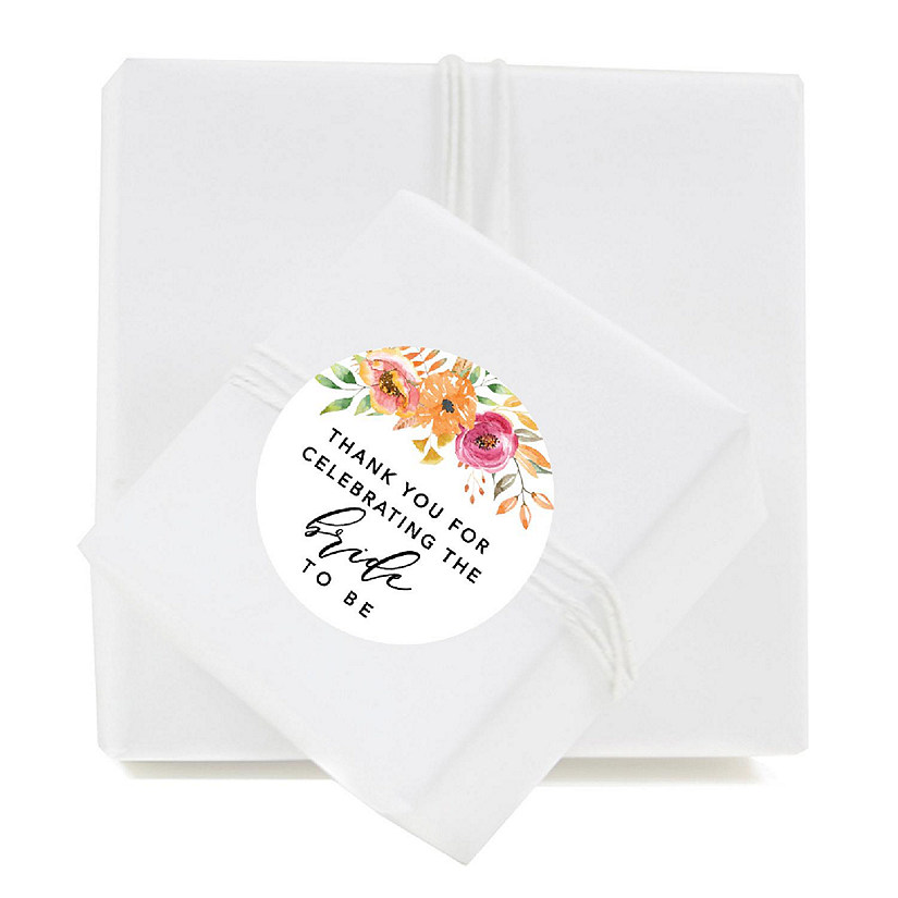 40PK Bride to Be Autumn Circle Labels Image