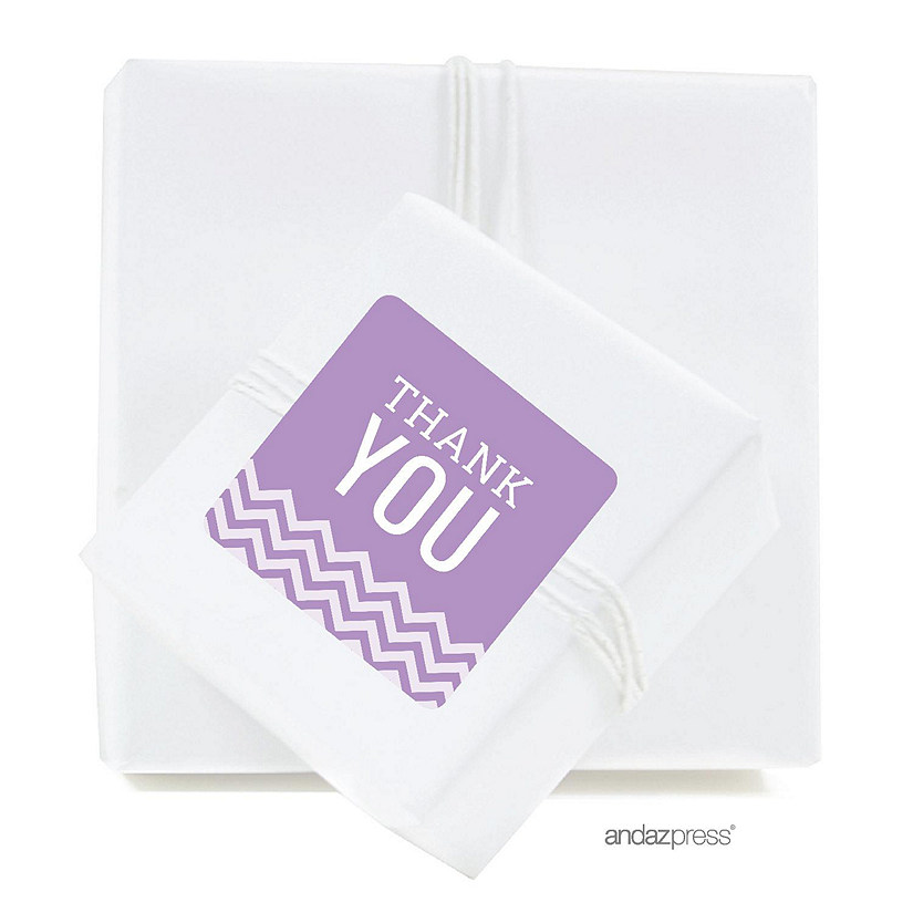 40PK Chevron Lavender Thank You 2in Image