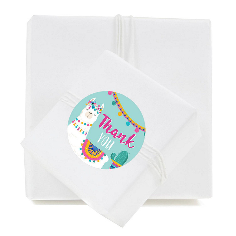 40PK Llama Round Circle Label Thank You Image