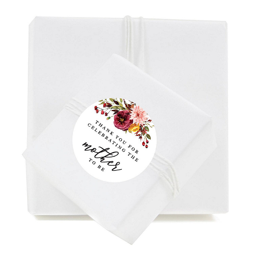 40PK Mother to Be Marsala Circle Labels Image