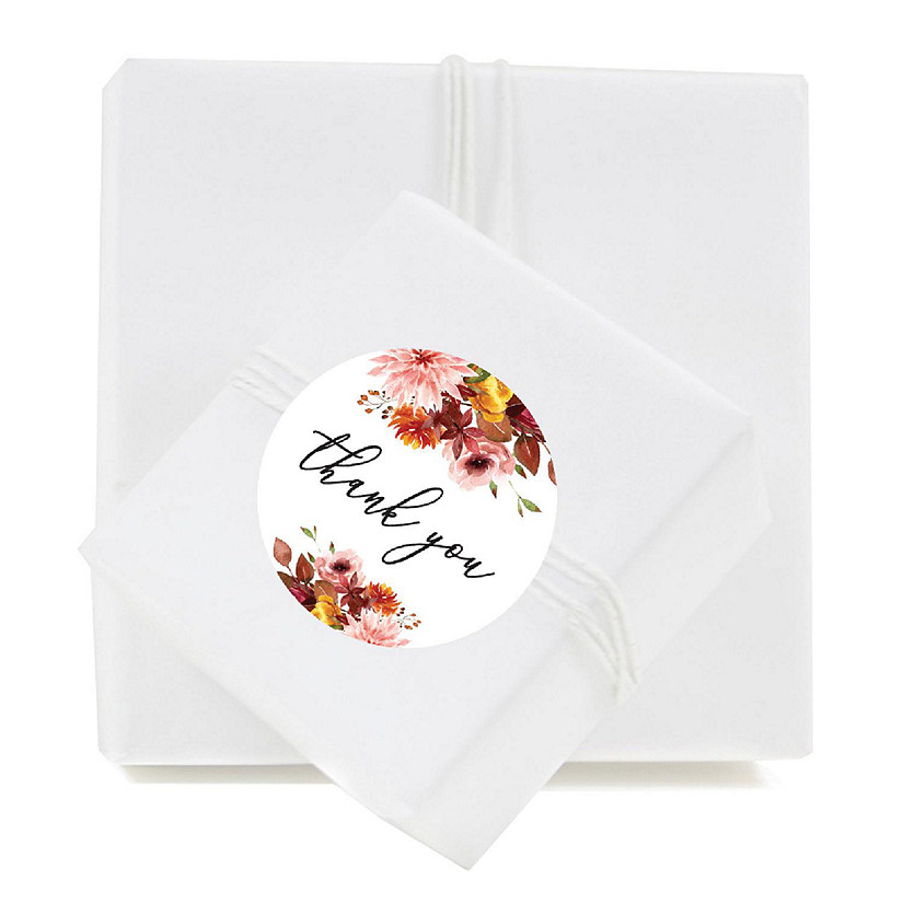 40PK Thank You Marsala Circle Labels Image