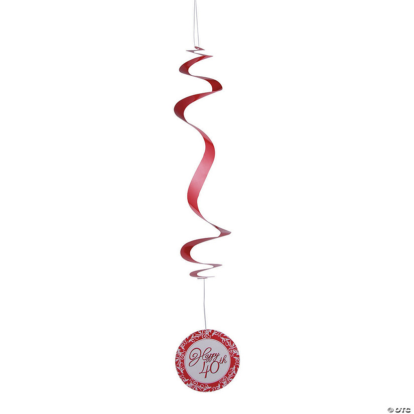 40th Anniversary Hanging Swirl Decorations - 12 Pc. Image