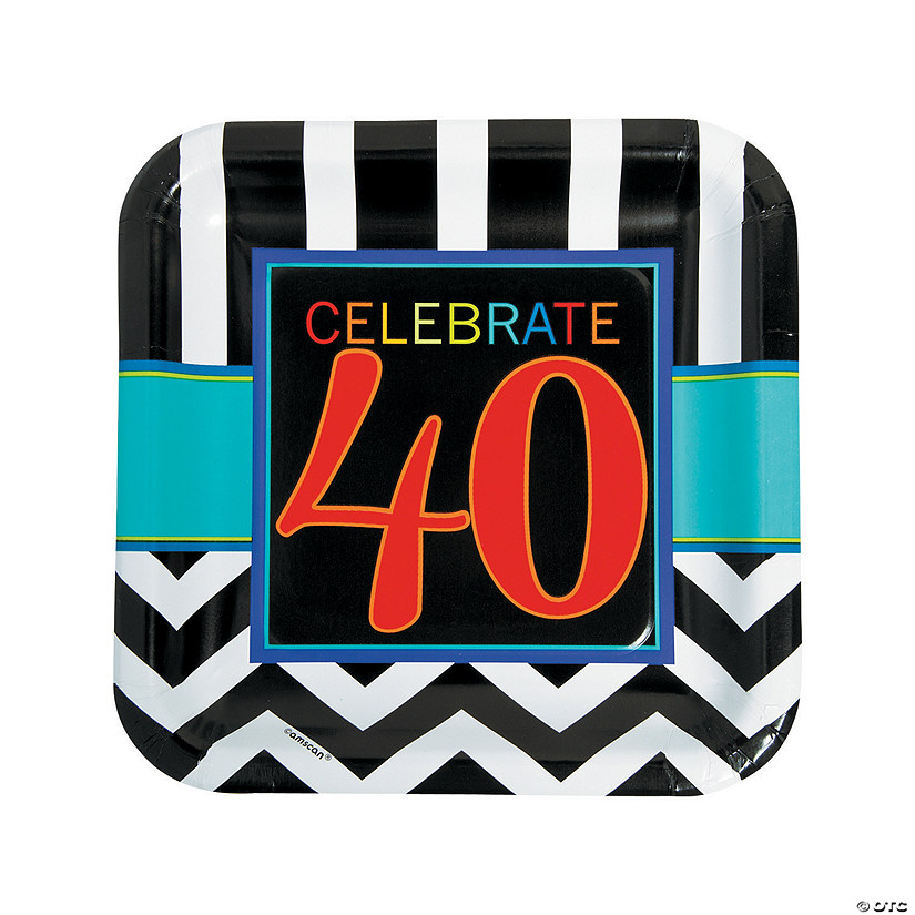 40th Birthday Celebration Paper Dinner Plates - 8 Ct. Image