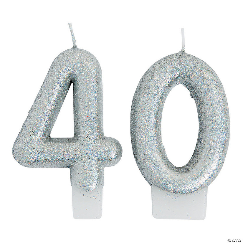 40th Birthday Sparking Celebration Candle - 2 Pc. Image