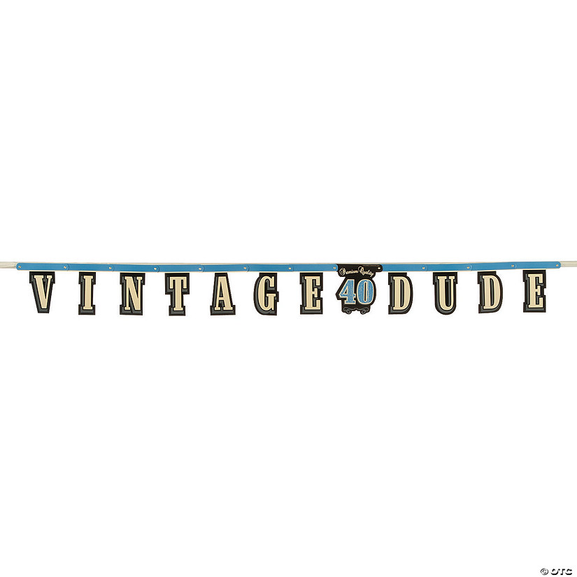 40th Birthday Vintage Dude Cardboard Jointed Banner Image