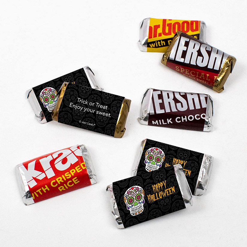 41 Pcs Halloween Candy Party Favors Hershey's Miniatures Chocolate - Sugar Skulls Image