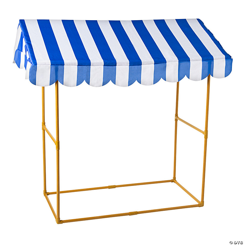 42 1/4" x 54" Blue & White Striped Tabletop Hut with Frame - 2 Pc. Image