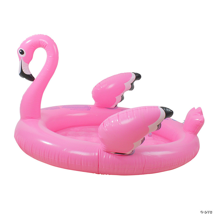 42.5" Inflatable Pink Flamingo Children's Swimming Pool Image