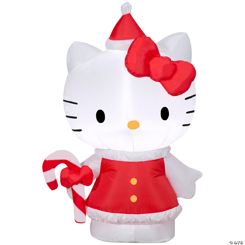 42" Airblown<sup>&#174;</sup> Blowup Inflatable Hello Kitty<sup>&#174;</sup> in Holiday Dress with Built-In Lights Christmas Outdoor Yard Decoration Image