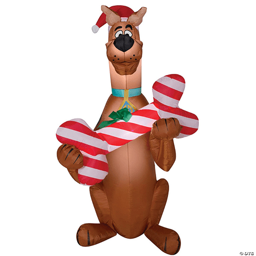 42" Airblown<sup>&#174;</sup> Blowup Inflatable Scooby-Doo with Bone & Built-In Lights Christmas Outdoor Yard Decoration Image