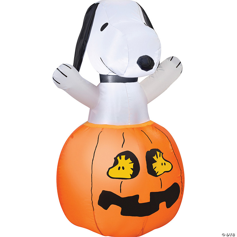 42" Blow-Up Inflatable Peanuts&#174; Snoopy Pumpkin with Built-In LED Lights Outdoor Yard Decoration Image