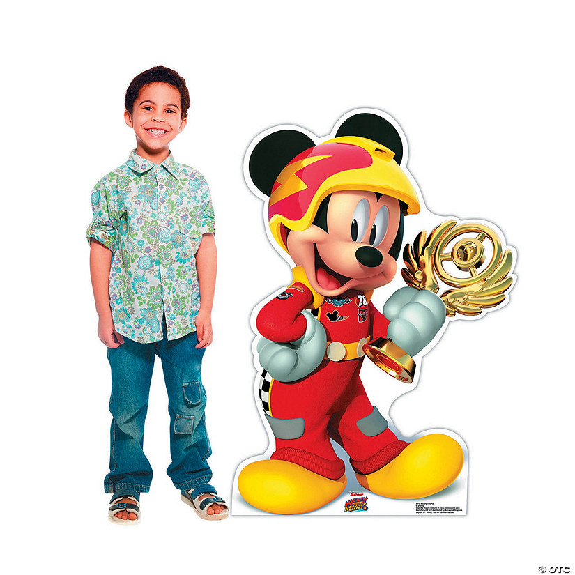42" Disney&#8217;s Mickey & the Roadster Racers Mickey Trophy Life-Size Cardboard Cutout Stand-Up Image