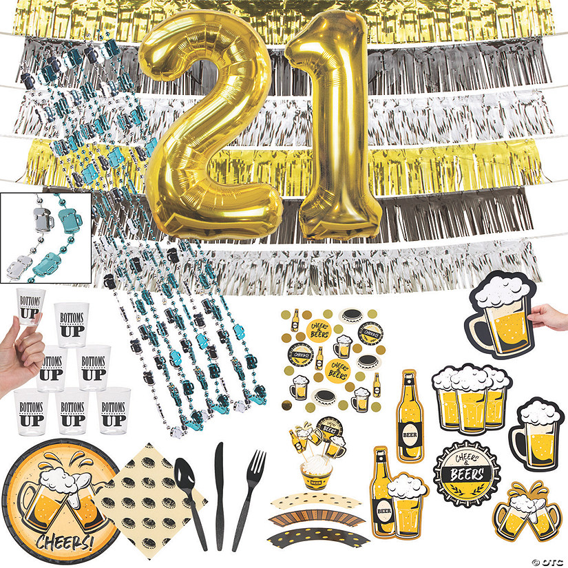 423 Pc. 21st Birthday Bash Tableware Kit for 8 Guests Image