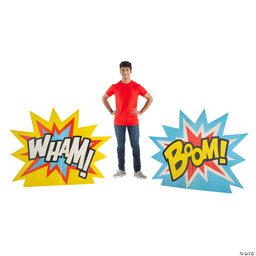 43" Superhero Explosion Cardboard Cutout Stand-Ups - 2 Pc. Image