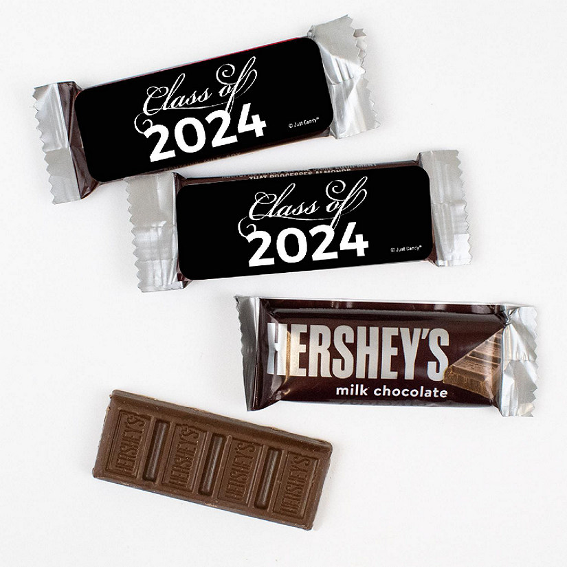 44 Pcs Black Graduation Candy Hershey's Snack Size Chocolate Bar Party Favors (19.8 oz, Approx. 44 Pcs) Class of 2024 Image