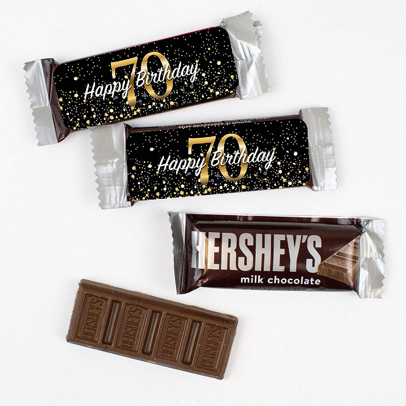 44 Pcs Bulk 70th Birthday Candy Hershey's Snack Size Chocolate Bar Party Favors (19.8 oz, Approx. 44 Pcs) Image