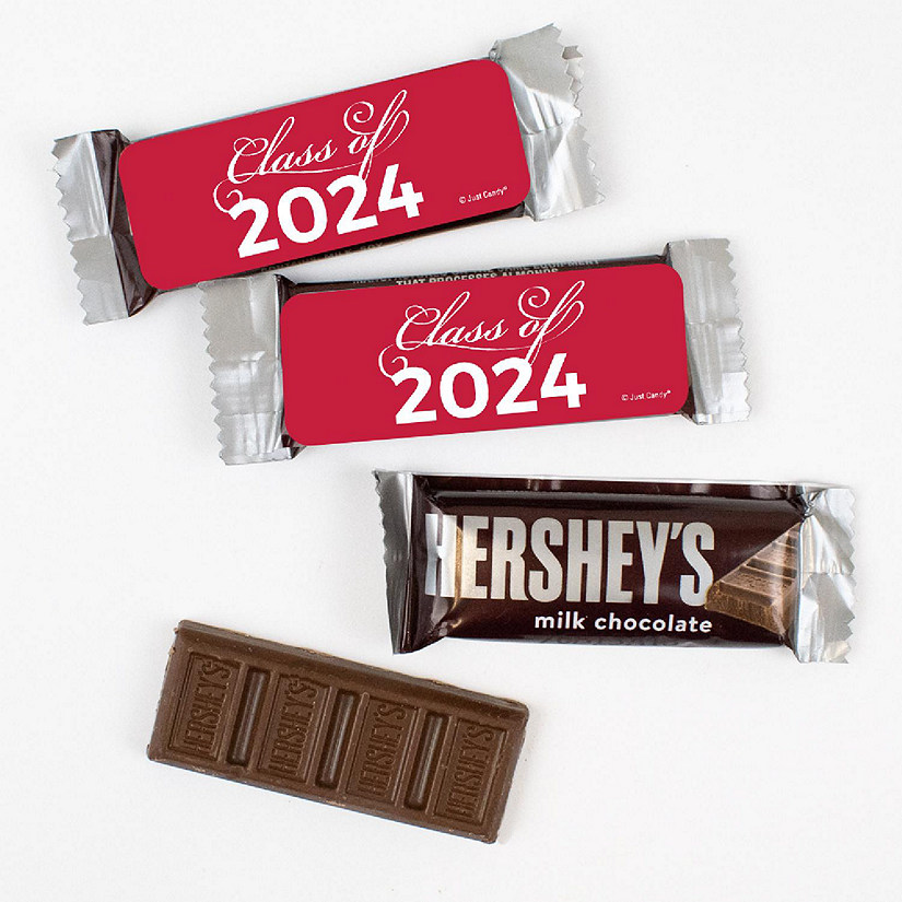 44 Pcs Red Graduation Candy Hershey's Snack Size Chocolate Bar Party Favors (19.8 oz, Approx. 44 Pcs) Class of 2024 Image