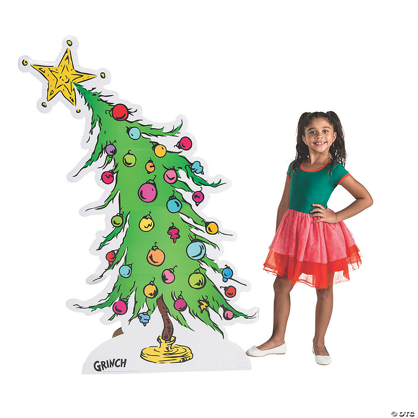 44" x 5 Ft. 4 1/2" Dr. Seuss&#8482; The Grinch Christmas Tree Cardboard Cutout Stand-Up Image