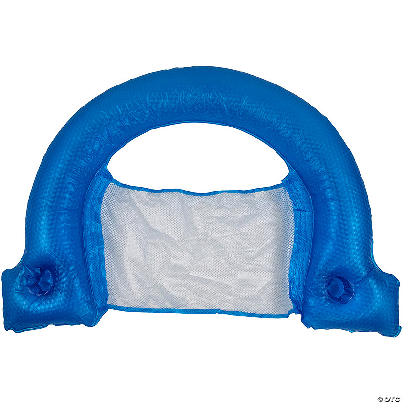 45.5" Inflatable Blue Swimming Pool Mesh Sling Chair Pool Float Image
