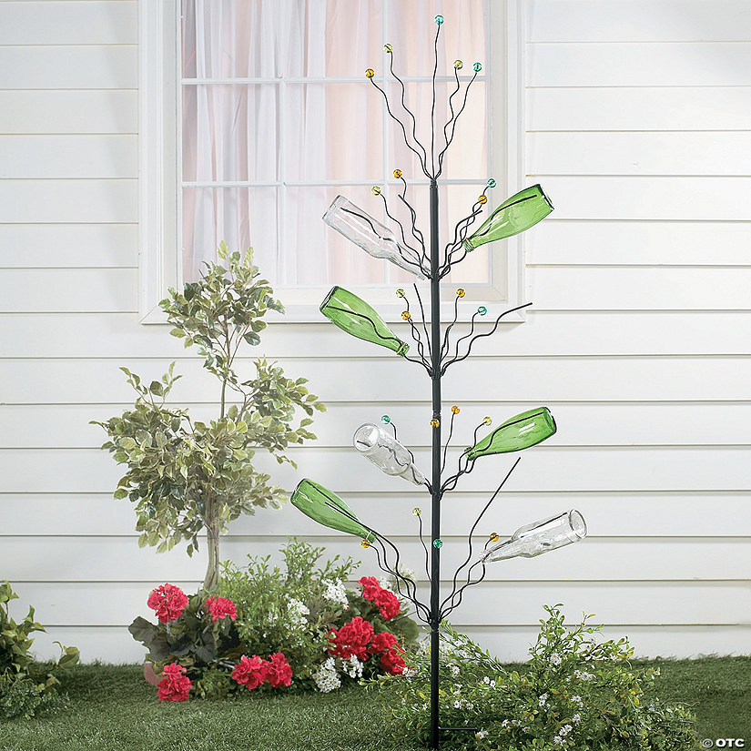 45" Black Metallic 4-tier Bottle-Fruit Tree Standing Decoration Image