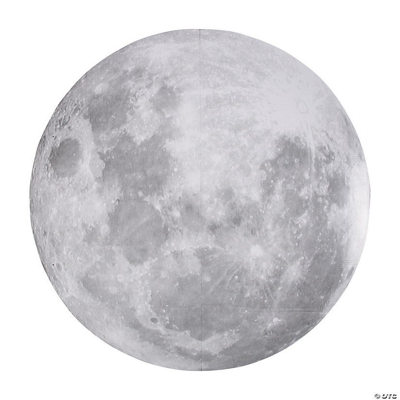 45" Bright Gray Photo-Realistic Full Moon Hanging Decoration Image