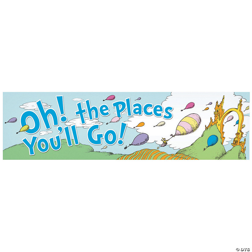 45" x 12" Dr. Seuss&#8482; Oh, the Places You&#8217;ll Go Paper Banner Image