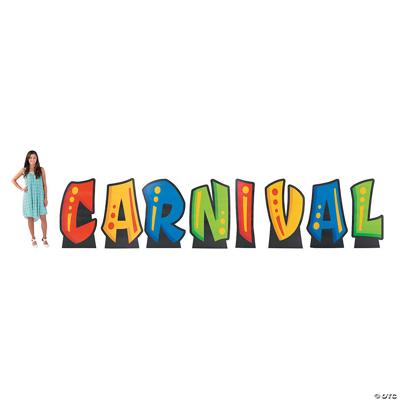 46" Carnival Letter Cardboard Cutout Stand-Ups - 8 Pc. Image